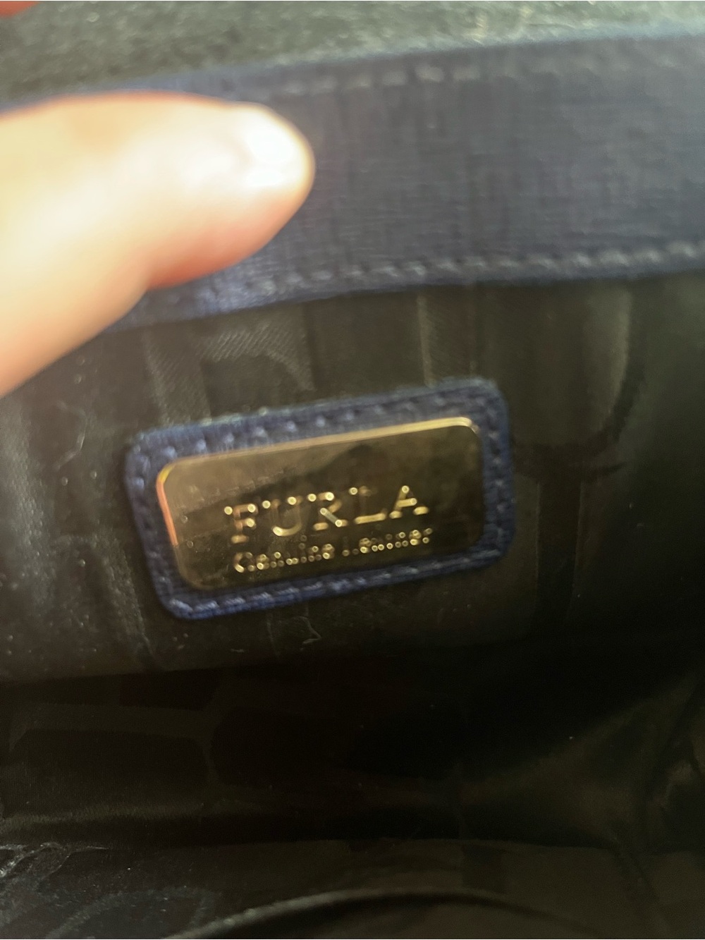 Furla Classic Navy Metropolis Mini Crossbody Bag with Chain Strap - Picture 7 of 11